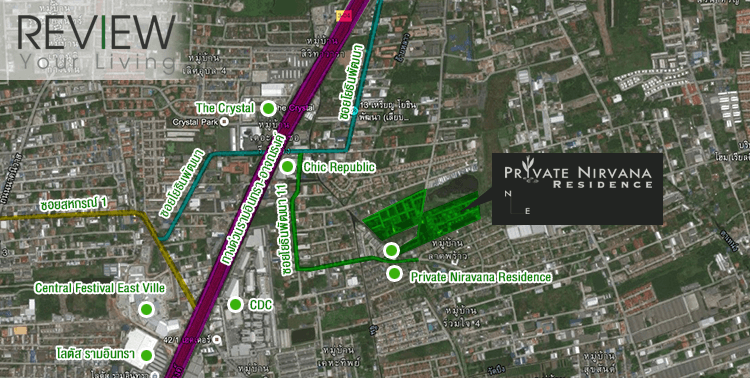 แผนที่โครงการ Private Nirvana Residence North 'n East 