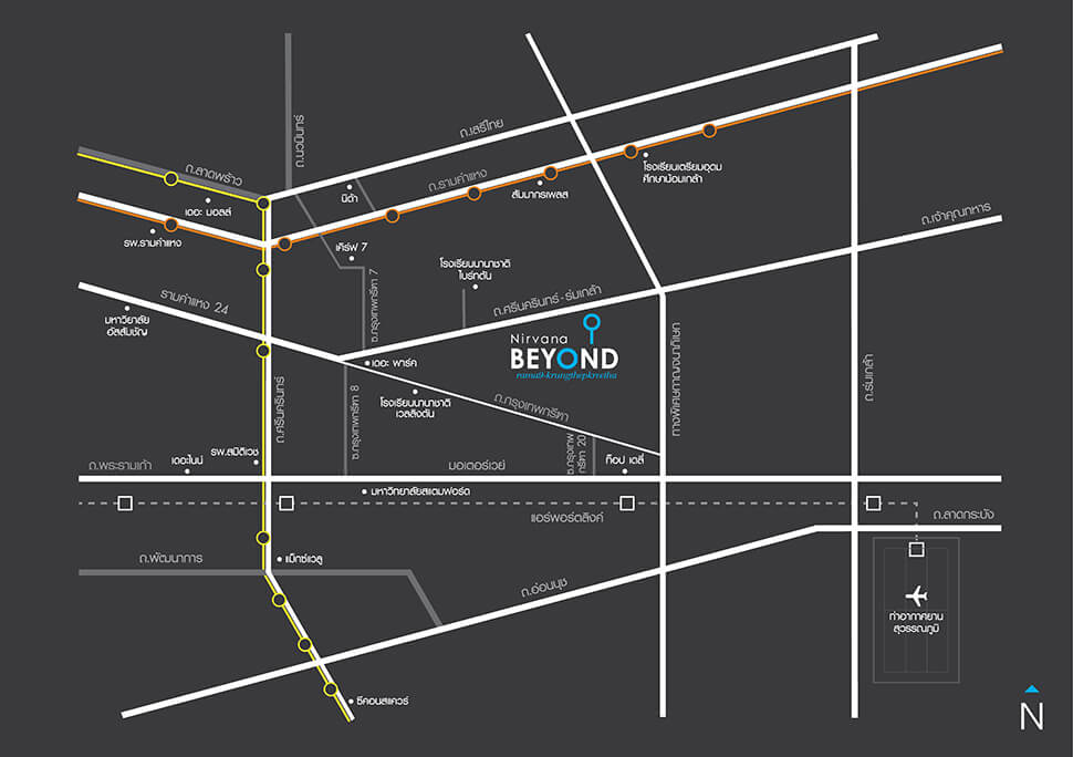 แผนที่โครงการ Nirvana Beyond พระราม 9-กรุงเทพกรีฑา