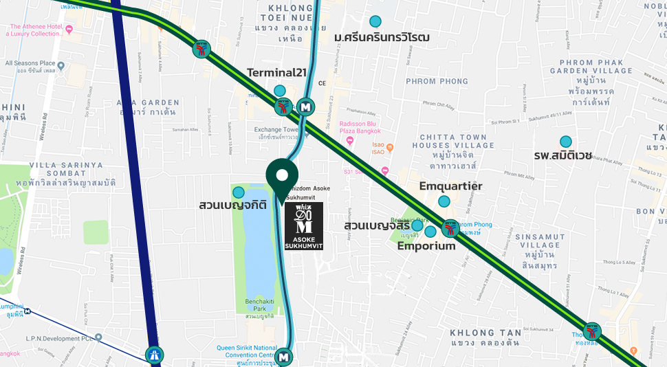 แผนที่ คอนโด อโศก "Whizdom Asoke-Sukhumvit"