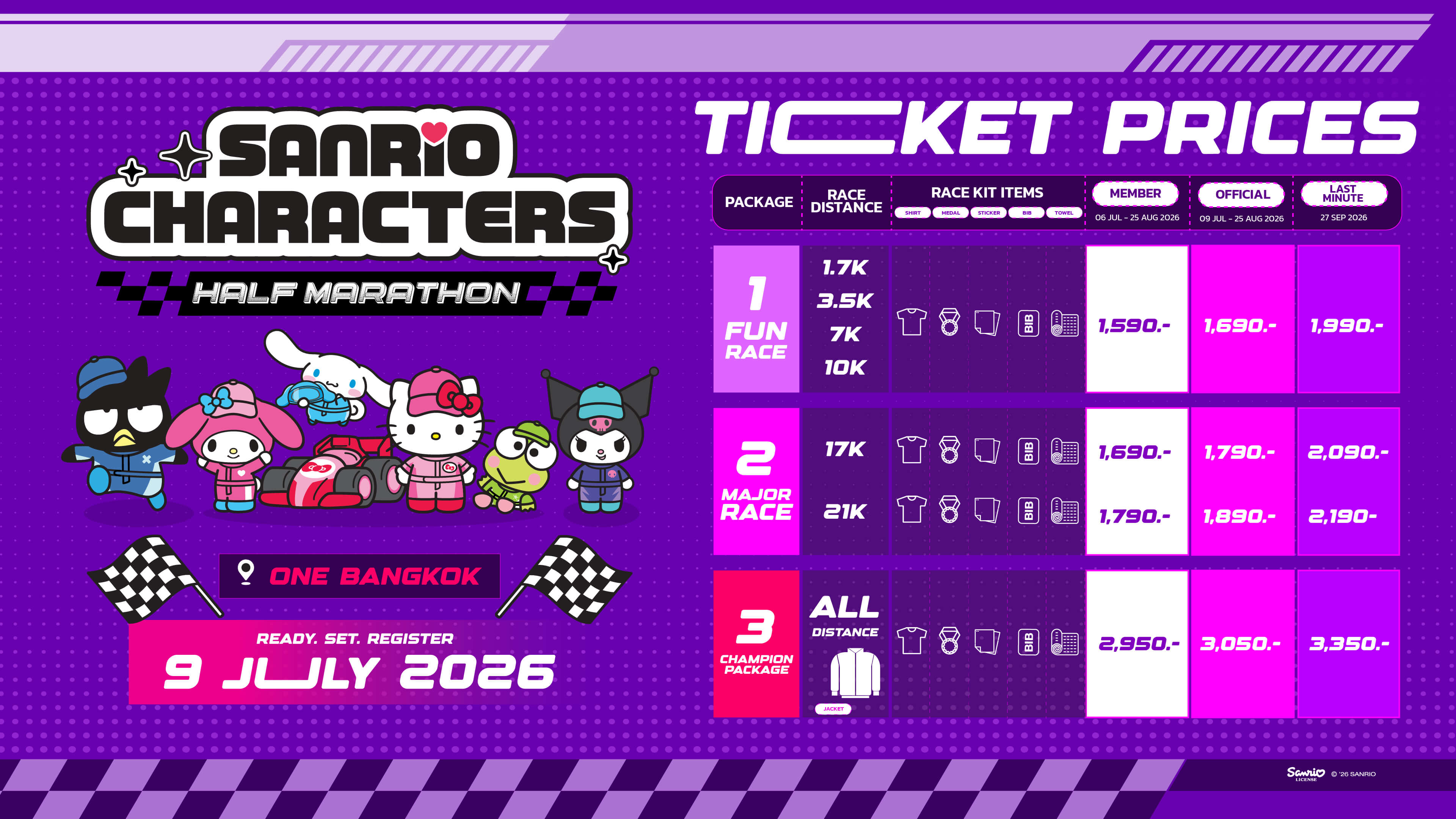 packet@2x-100 SANRIO CHARACTERS HALF MARATHON ณ วัน แบงค็อก ครั้งแรกในไทย